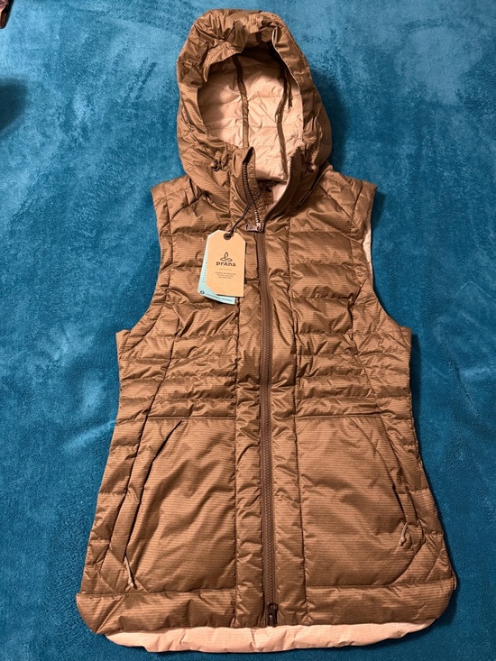 Prana Jackets & Blazers - Prana Hooded Quilted Vest in Warm Brown
